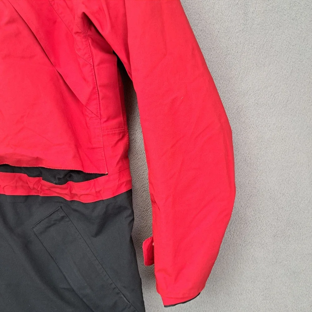 VTG J.Crew Gore-Tex Jacket Coat Mens Small Red Black Lightweight Full Zip Y2K